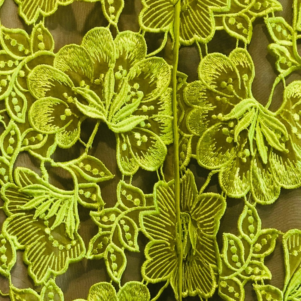 LELA ROSE**Guipure Lace Lime Dress**US 2 $1989 - Picture 10 of 14
